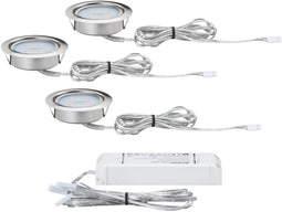 Paulmann Micro Line LED - Meubelinbouwlampenset 3x4,5W staalgeb./metaal