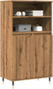 vidaXL - Hoge - kast - 60x36x110 - cm - bewerkt - hout - artisanaal - eikenkleurig