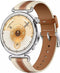 Huawei Watch GT 6 41 mm roestvrijstalen kast zilver met leren bandje bruin