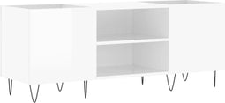 vidaXL - Platenkast - 121x38x48 - cm - bewerkt - hout - hoogglans - wit