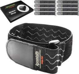 Elastische Klittenband Bindstrips 30 cm - Antislip Siliconen - Zwart - 8 Stuks