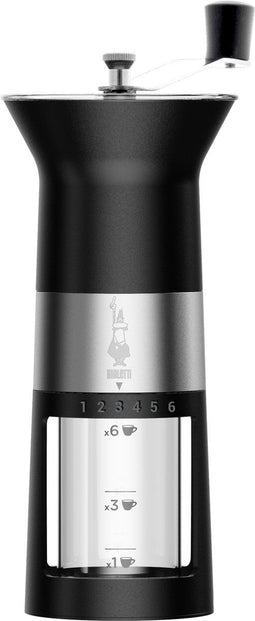 Bialetti Koffiemolen - Roestvrijstalen maalwerk - Instelbaar met 6 maalgraden - Zwart/RVS