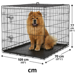 Flamingo Hondenbench XL - Opvouwbare Hondenbench Auto - 109x70x77 cm - Zwart