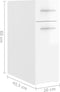vidaXL - Apothekerskast - 20x45,5x60 - cm - spaanplaat - hoogglans - wit