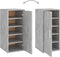 vidaXL - Schoenenkast - 32x35x70 - cm - bewerkt - hout - betongrijs