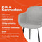 Alterego Riga - Grijs Stof - Met Armleuningen - 59x54x80cm