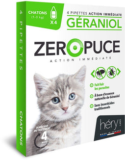 Héry Zéro Puce - Vlooiendruppels Kitten - Natuurlijke bescherming met geraniol - (4 pip)