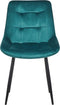 MELROSE - Eetkamerstoel - Turquoise - Fluweel