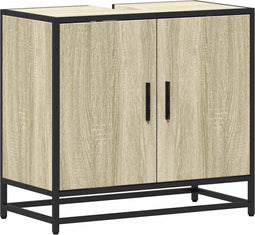 vidaXL - Wastafelkast - 65x33x60 - cm - bewerkt - hout - sonoma - eikenkleurig