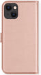 Selencia iPhone 13 - Echt Lederen Bookcase - Ruimte voor 3 pasjes - Roze