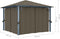 vidaXL - Prieel - met - gordijn - en - LED-lichtslinger - 3x3 - m - aluminium - taupe