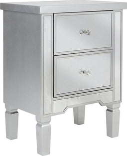 TIGY - Nachtkastje - Zilver - Glas