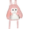 GIPSY TOYS Fluffy Bag - Pluche rugzak - Roze en wit konijn 30 cm