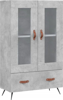 vidaXL - Hoge - kast - 69,5x31x115 - cm - bewerkt - hout - betongrijs