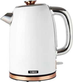 Tower Retro Waterkoker – 1,7 Liter Inhoud – Bottega Rose Gold Wit