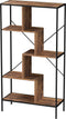 Wandkast boekenkast Stoer - open vakkenkast - industrieel - metaal hout - 147 cm hoog
