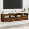 vidaXL - Tv-wandmeubels - 2 - st - 60x30x30 - cm - bewerkt - hout - gerookt - eikenkleur