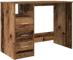 vidaXL - Bureau - 102x76x50 - cm - bewerkt - hout - oud - houtkleurig