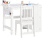 SoBuy Kinderbureau en Stoel Set - Papierrolhouder - 80 x 54 x 65,5 cm - Wit