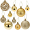 tectake - Set van 100 kerstballen - Goud - Mat glanzend glimmend (100 stuks)