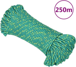 vidaXL - Boottouw - 5 - mm - 250 - m - polypropyleen - groen