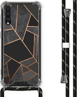 iMoshion Hoesje Geschikt voor Samsung Galaxy A50 / A30s Hoesje Met Koord - iMoshion Design Hoesje met Koord - Zwart / Meerkleurig / Goud / Black Graphic
