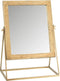 J-Line spiegel Vierkant Op Voet - metaal - goud - 34 x 20 cm