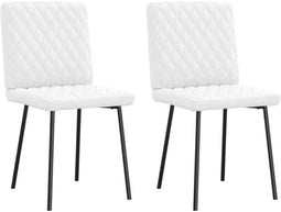 vidaXL - Eetkamerstoelen - 2 - st - kunstleer - wit