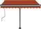 vidaXL - Luifel - handmatig - uittrekbaar - met - LED - 350x250 - cm - oranje - en - bruin