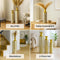 Set van 3 Decoratieve Vloervazen Goud/Wit - 65/53/41 cm