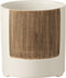 J-Line bloempot Ibiza Rond - keramiek - wit/bruin - large - Ø 14.5 cm