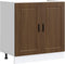 vidaXL - Spoelbakonderkast - Porto - 80x46x81,5 - cm - bewerkt - hout - bruin - eiken