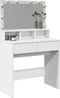 vidaXL - Kaptafel - met - LED - 80x41x134,5 - cm - wit