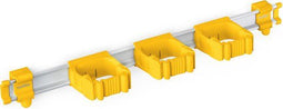 Toolflex One - Gereedschapsophangsysteem - 54 cm Aluminium Rail - 5 Flexibele Houders - Geschikt voor Ø15-35 mm Gereedschappen - Geel