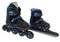 Nijdam Blue Blaze - Inline Skates Combo - Verstelbaar 4 maten - Zwart Blauw - Maat 37-40