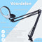 Earkings Loeplamp Vergrootglas met Verlichting - Loeplamp met LED Verlichting inclusief Tafelklem en 3 Lichtkleuren - Loep Vergroot 3x tot 10x en is 360 Graden draaibaar