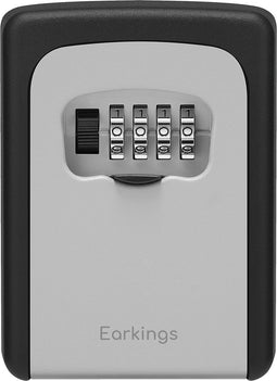 EarKings Sleutelkluis Sleutelkastje Inclusief Wandmontage - Sleutelkluisje met Code voor Buiten - Kluisje met cijferslot Grijs