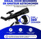 Earkings Telescoop Sterrenkijker 70/400 mm voor Kinderen, Beginners en Gevorderden - Inclusief Statief, Opbergtas, Twee Lenzen 25mm & 10mm en Barlow Lens, Telefoon Houder voor Foto’s - f/5.7 Magnificatie zwart