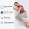 Earkings Zwangerschapskussen Zijslaapkussen 135x65cm J-vorm met Afneembare hoes - Body Pillow lichtgrijs