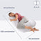 Earkings Zwangerschapskussen Zijslaapkussen 135x65cm J-vorm met Afneembare hoes - Body Pillow lichtgrijs