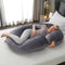 Earkings Zwangerschapskussen Zijslaapkussen 140x70cm C-vorm met Afneembare hoes - Body Pillow donkergrijs