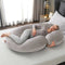 Earkings Zwangerschapskussen Zijslaapkussen 140x70cm C-vorm met Afneembare hoes - Body Pillow lichtgrijs