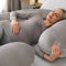 Earkings Zwangerschapskussen Zijslaapkussen 140x70cm C-vorm met Afneembare hoes - Body Pillow lichtgrijs