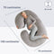 Earkings Zwangerschapskussen Zijslaapkussen 140x70cm C-vorm met Afneembare hoes - Body Pillow lichtgrijs