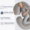 Earkings Zwangerschapskussen Zijslaapkussen 140x70cm C-vorm met Afneembare hoes - Body Pillow lichtgrijs