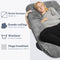 Earkings Zwangerschapskussen Zijslaapkussen 140x80cm G-vorm met Afneembare hoes - Body Pillow donkergrijs