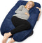 Earkings Zwangerschapskussen Zijslaapkussen 140x80cm U-vorm met Afneembare hoes - Body Pillow blauw
