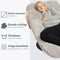 Earkings Zwangerschapskussen Zijslaapkussen 140x80cm U-vorm met Afneembare hoes - Body Pillow lichtgrijs