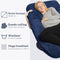 Earkings Zwangerschapskussen Zijslaapkussen 140x80cm U-vorm met Afneembare hoes - Body Pillow blauw