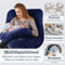 Earkings Zwangerschapskussen Zijslaapkussen 140x80cm U-vorm met Afneembare hoes - Body Pillow blauw
